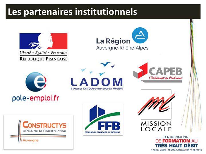 Partenaires institutionnels Formation Fibre Optique